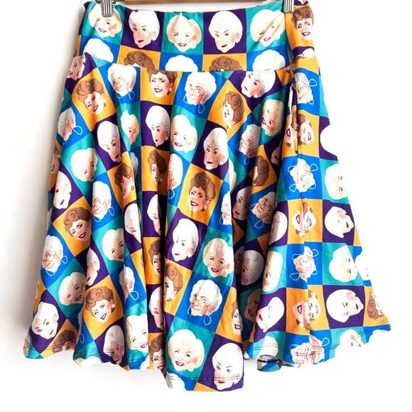 Golden Girls Print Buttery Soft Skater Style Skirt M/L - Picture 1 of 5